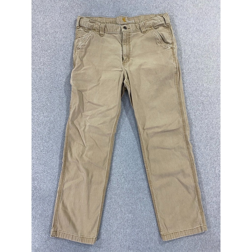Carhartt Relaxed Fit Beige Canvas Workwear Pants 36x32 (Fits 35x29.5) Utility